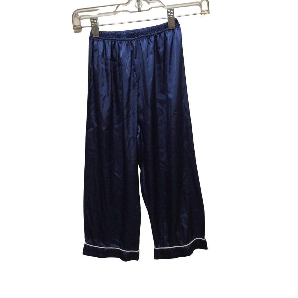 SATIN Pajama Pants Size 140 Navy Blue - Picture 1 of 3